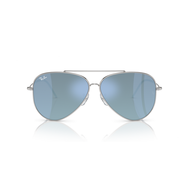 RAY-BAN AVIATOR REVERSE SILVER DARK GREY MIRROR TURQUOISE