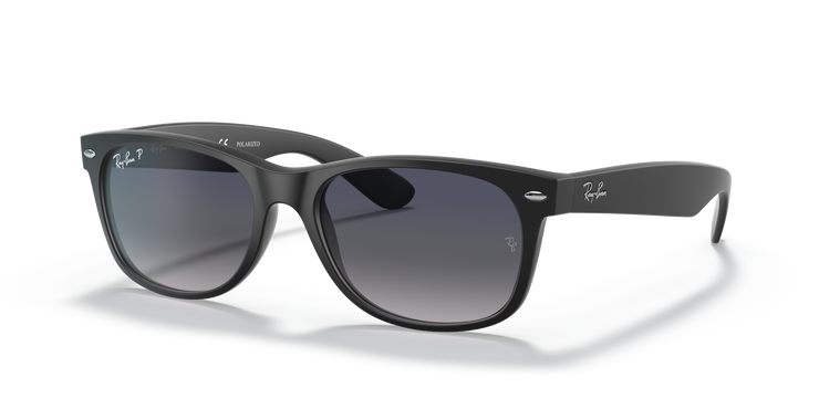 RAY-BAN NEW WAYFARER MATTE BLACK W/ BLUE GRADIENT GREY