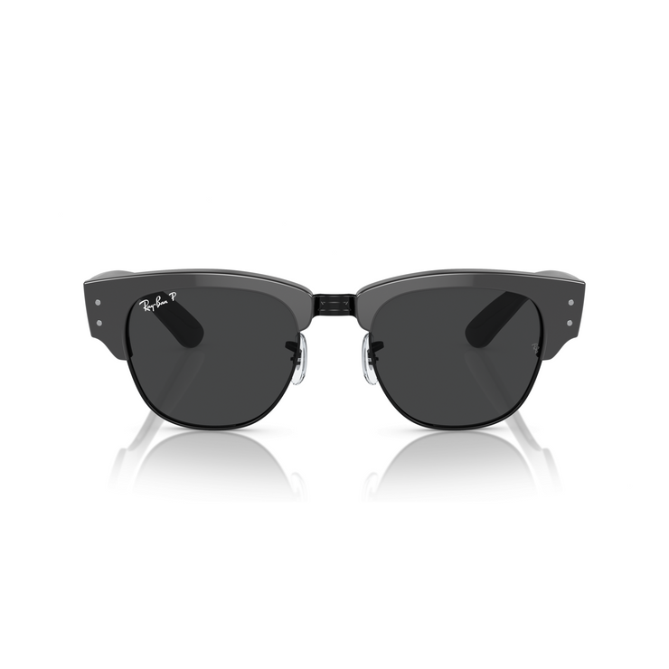 RAY-BAN MEGA CLUBMASTER GREY ON BLACK W/ POLAR BLACK