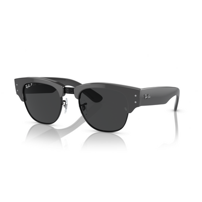 RAY-BAN MEGA CLUBMASTER GREY ON BLACK W/ POLAR BLACK