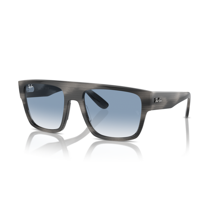 RAY-BAN DRIFTER STRIPED GRAY W/ CLEAR GRADIENT BLUE