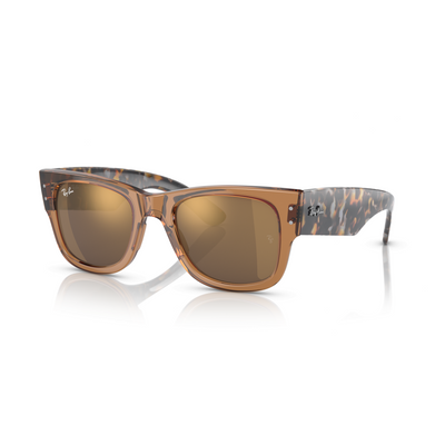 RAY-BAN MEGA WAYFARER TRANSPARENT BROWN W/ LIGHT BROWN MIR