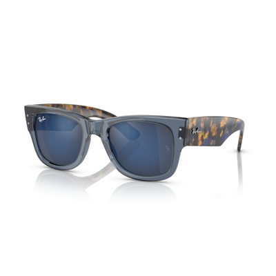 RAY-BAN MEGA WAYFARER TRANSPARENT DARK BLUE W/ GREY MIRROR