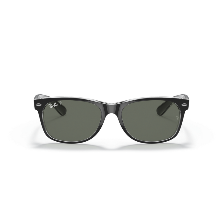 RAY-BAN NEW WAYFARER BLACK ON TRANSPARENT W/ POLAR GREEN