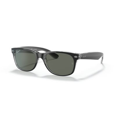 RAY-BAN NEW WAYFARER BLACK ON TRANSPARENT W/ POLAR GREEN