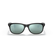 RAY-BAN NEW WAYFARER RUBBER BLACK W/ LIGHT GREEN MIRROR SI