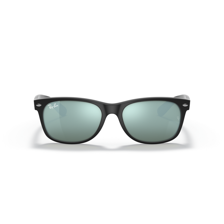 RAY-BAN NEW WAYFARER RUBBER BLACK W/ LIGHT GREEN MIRROR SI