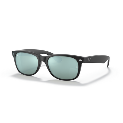 RAY-BAN NEW WAYFARER RUBBER BLACK W/ LIGHT GREEN MIRROR SI