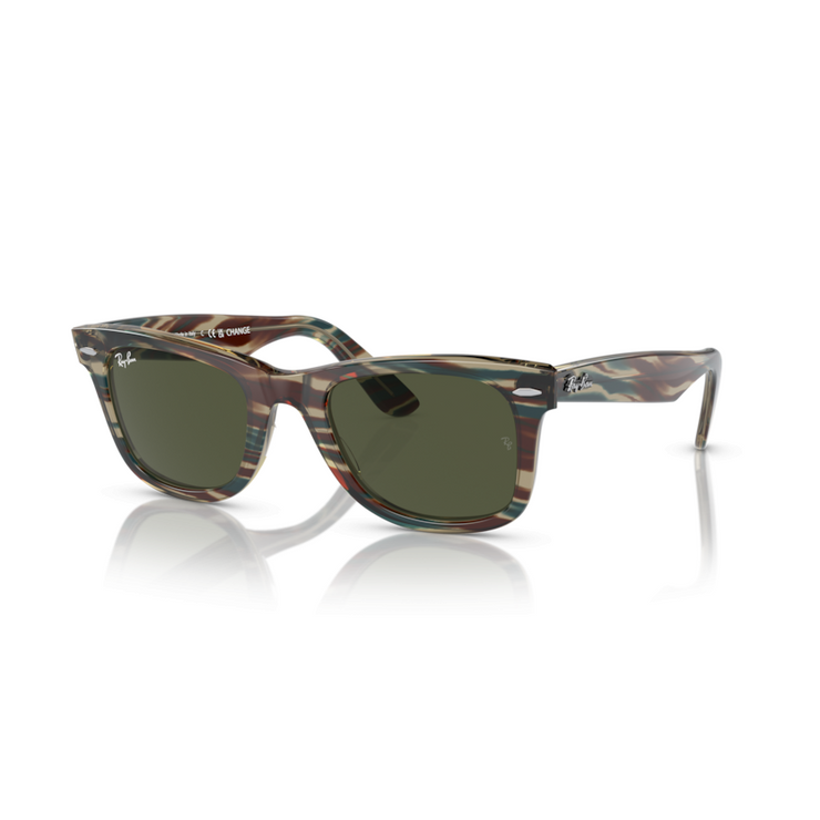 RAY-BAN WAYFARER PHOTO STRIPED GREY W/ GREEN