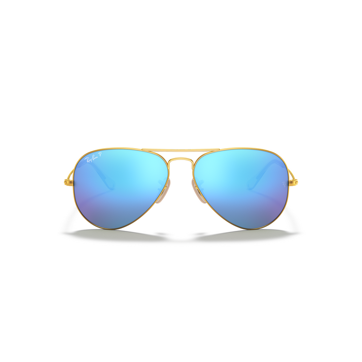 RAY-BAN AVIATOR LARGE METAL MATTE ARISTA W/ BLUE MIRROR