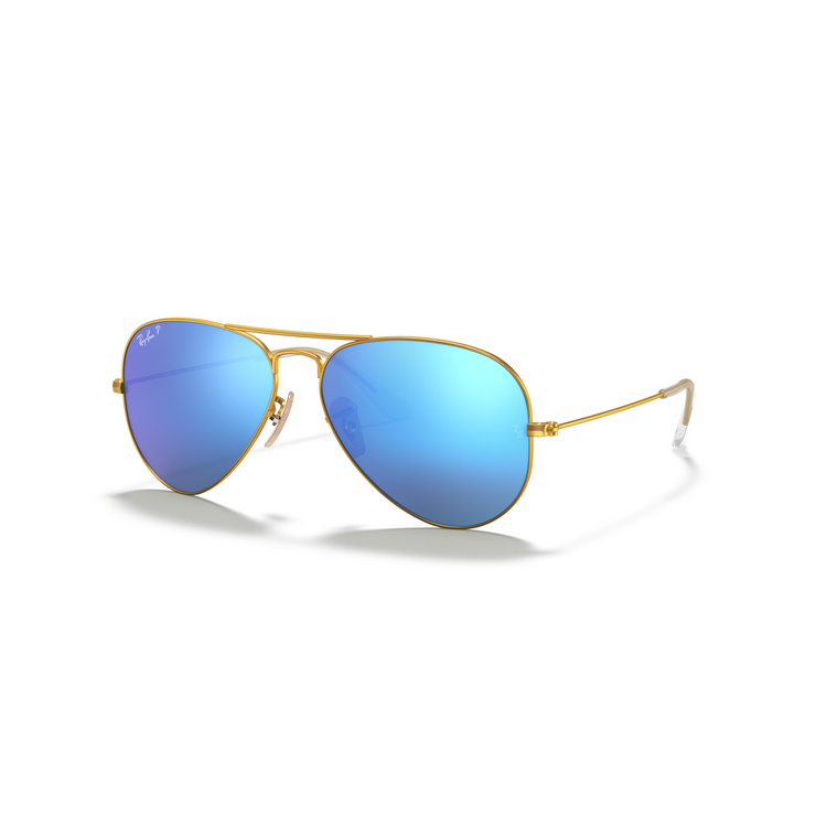 RAY-BAN AVIATOR LARGE METAL MATTE ARISTA W/ BLUE MIRROR