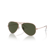 RAY-BAN AVIATOR LARGE METAL ROSE GOLD W/ GREEN