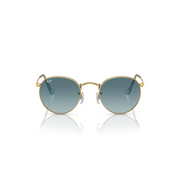 RAY-BAN ROUND METAL GOLD W/ BLUE GRADIENT GREY