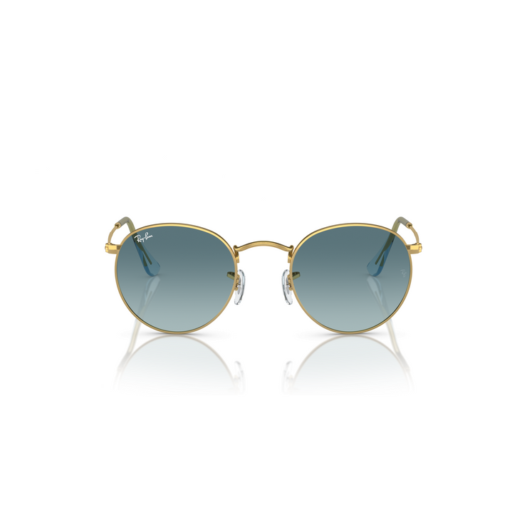 RAY-BAN ROUND METAL GOLD W/ BLUE GRADIENT GREY
