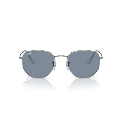 RAY-BAN HEXAGONAL GUNMERTAL W/ POLAR BLUE