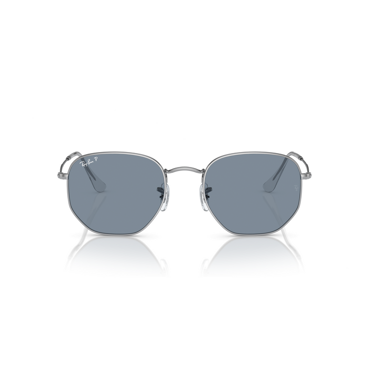 RAY-BAN HEXAGONAL GUNMERTAL W/ POLAR BLUE