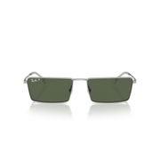 RAY-BAN EMY SILVER W/ DARK GREEN POLAR