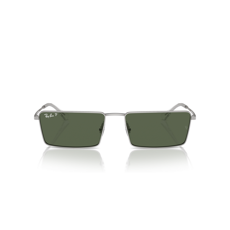 RAY-BAN EMY SILVER W/ DARK GREEN POLAR