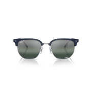 RAY-BAN NEW CLUBMASTER BLUE ON SILVER W/ POLAR BLUE MIRROR