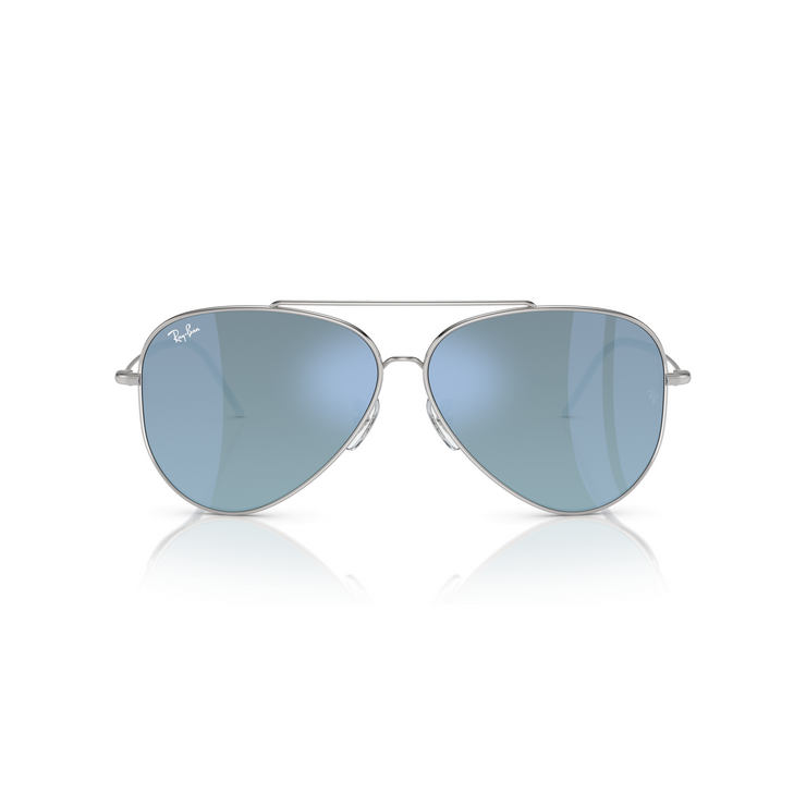 RAY-BAN AVIATOR REVERSE SILVER DARK GREY MIRROR TURQUOISE