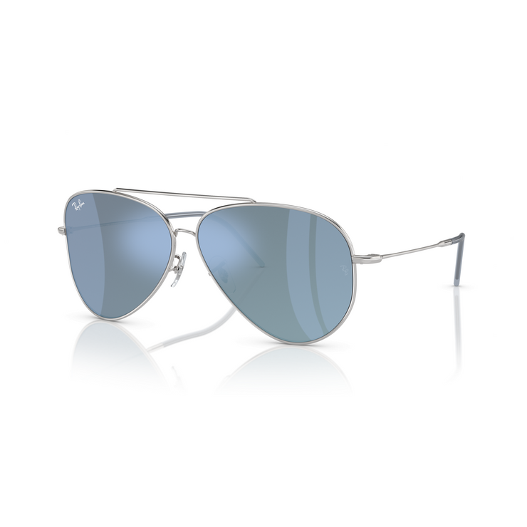 RAY-BAN AVIATOR REVERSE SILVER DARK GREY MIRROR TURQUOISE